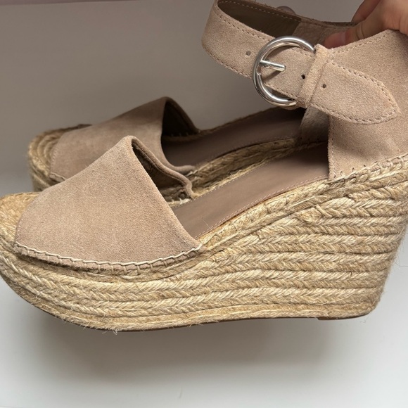 MARC FISHER LTD ADALYN ESPADRILLE WEDGE SANDAL BLUSH SUEDE SIZE 11M - Picture 6 of 10